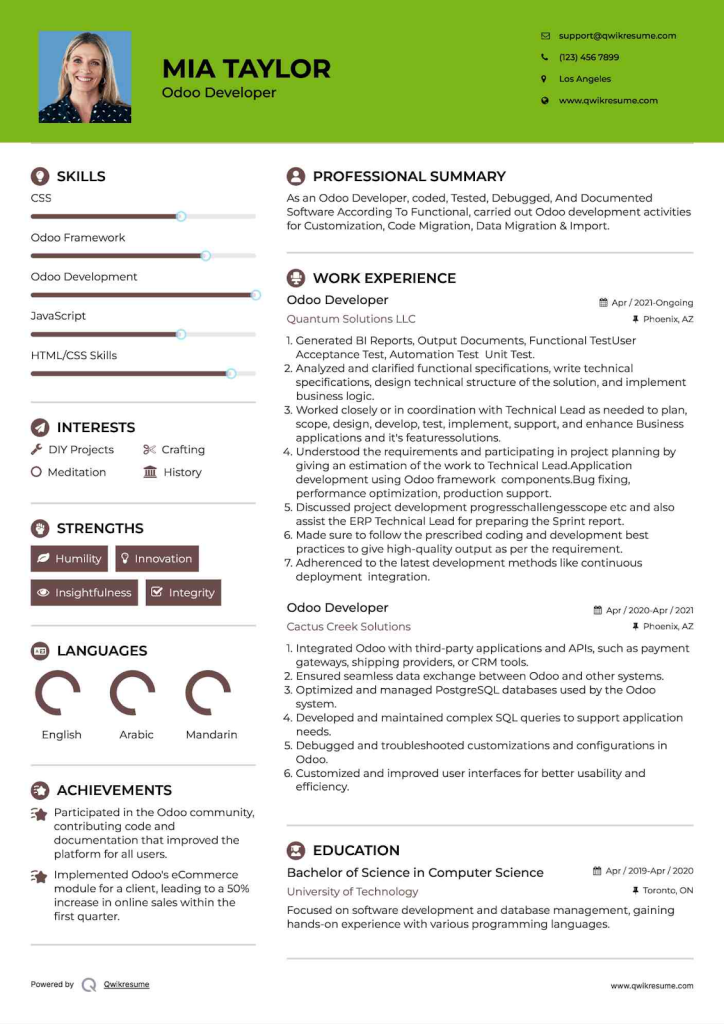 Skills-Focused Junior Developer Resume