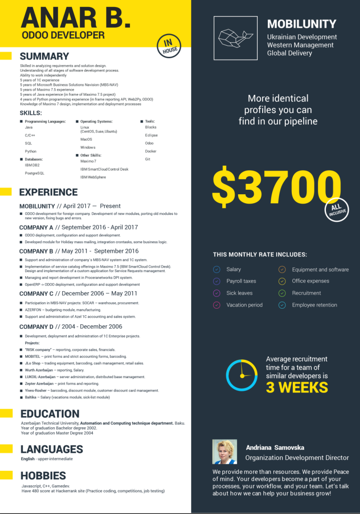 The Enterprise-Level Senior Developer Resume