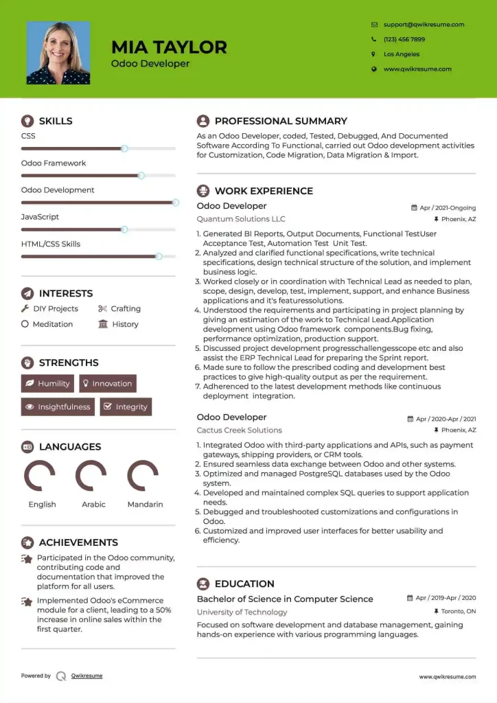 The “Skills-Focused Junior Developer” Resume