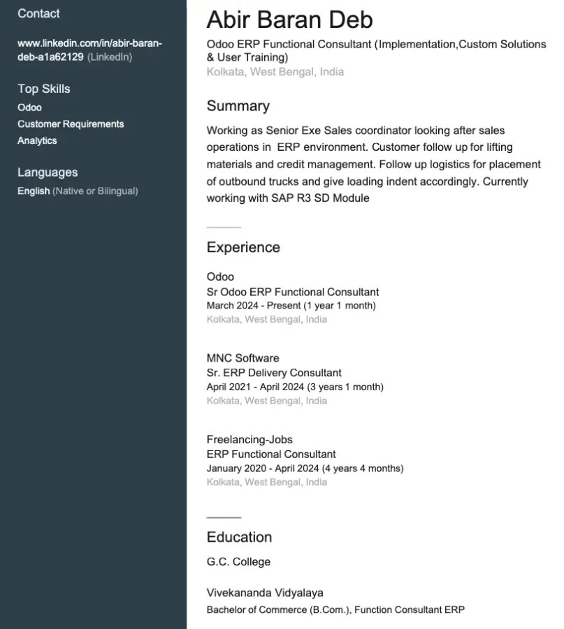 The “ERP Delivery & Client Operations Specialist” Resume