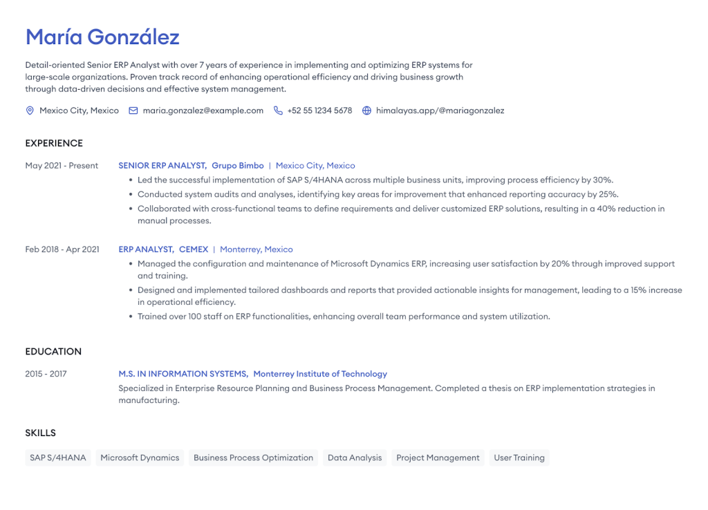 The “Senior Process-Improvement Analyst” Resume