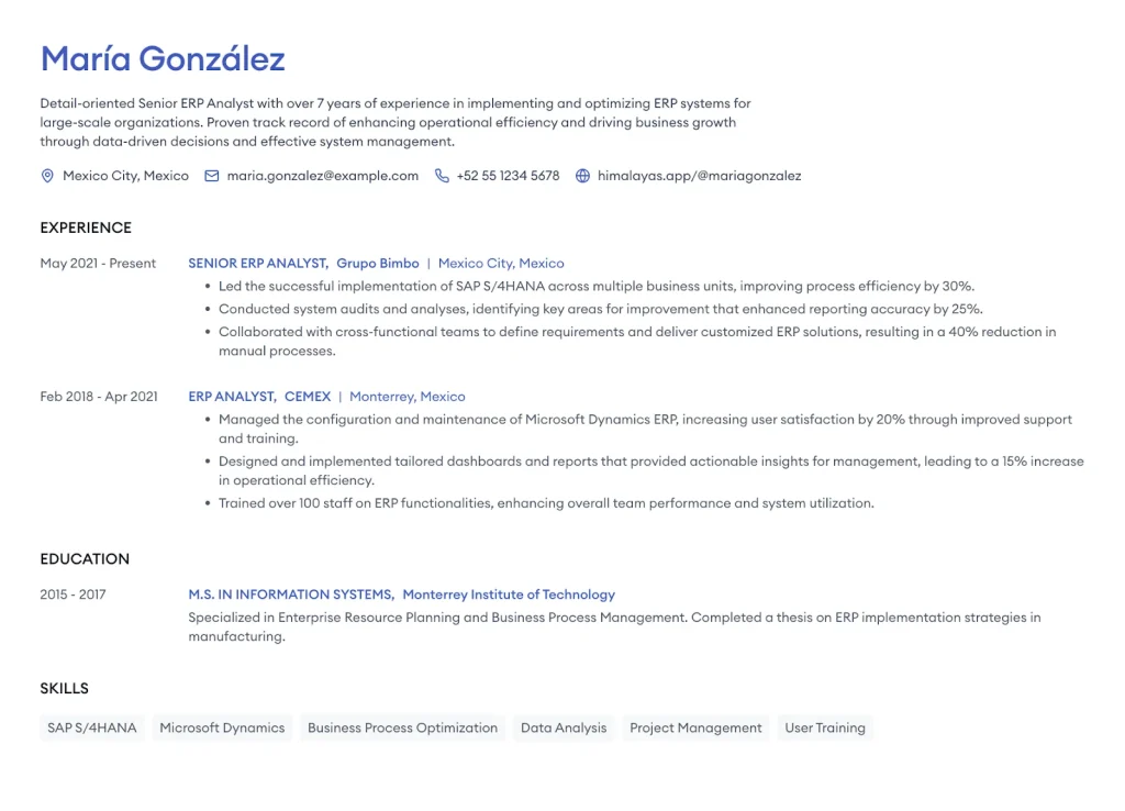 The “Senior Process-Improvement Analyst” Resume