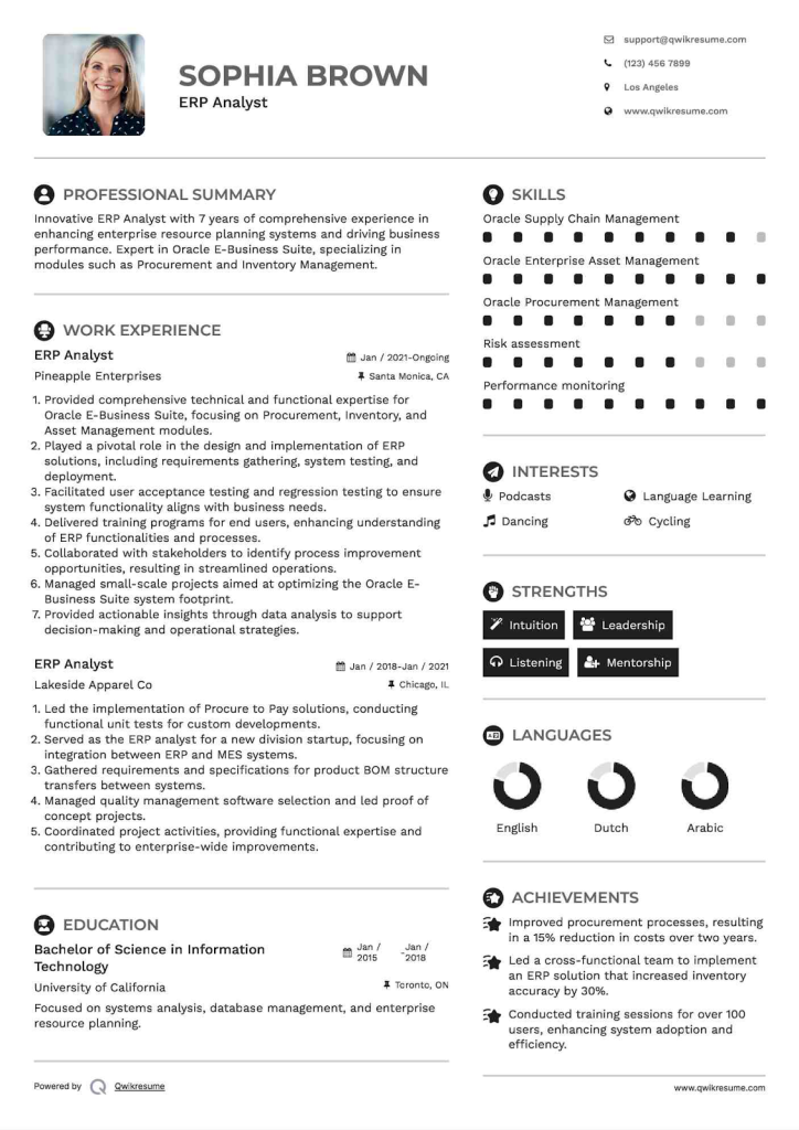 The “Procurement & Inventory-Focused ERP Analyst” Resume
