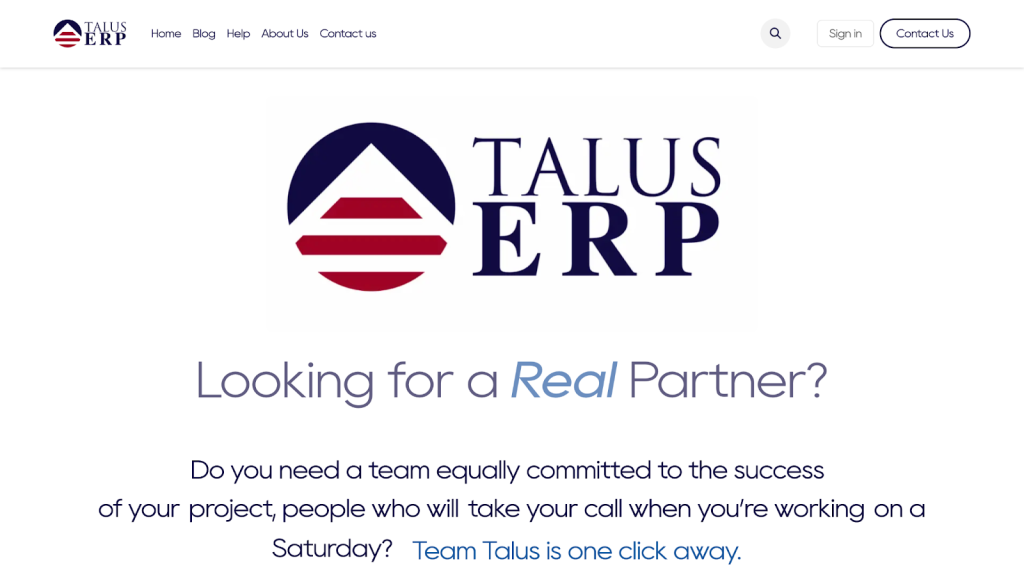 Odoo Development Company Talus ERP