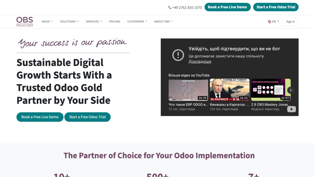 Odoo Development Company in Germany OBS Solutions GmbH