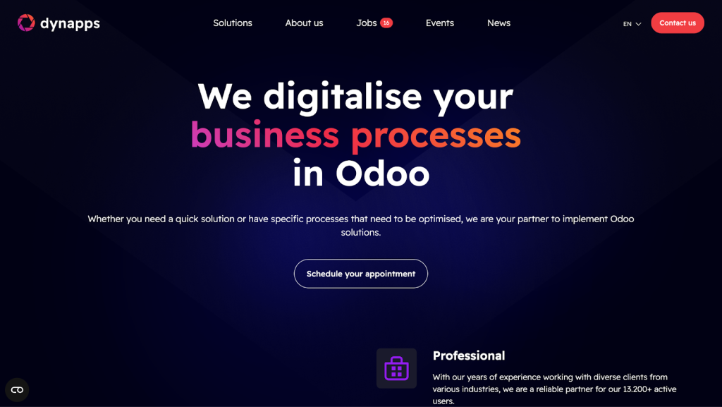 Odoo Development Company Dynapps NV