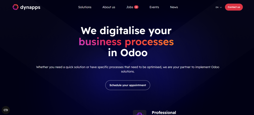 Odoo Development Company Dynapps NV